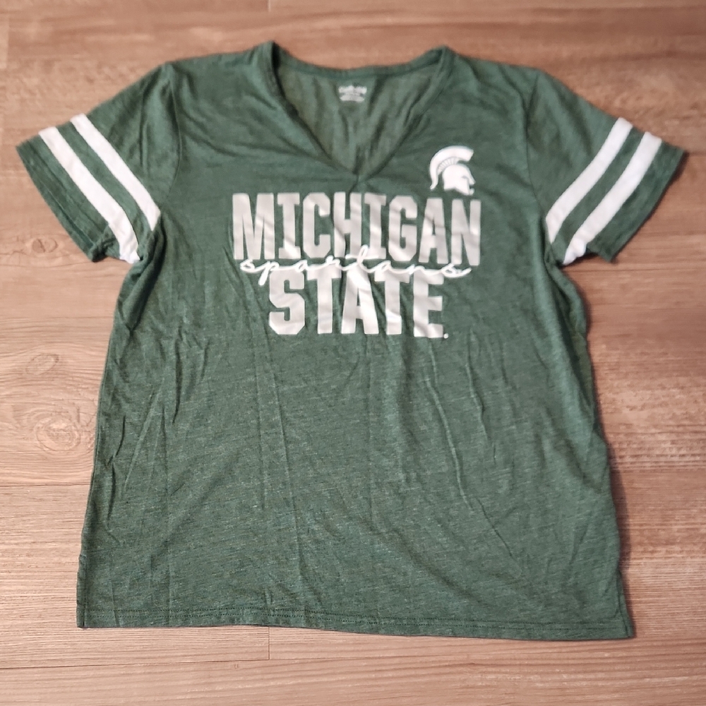 Michigan State Green V-Neck T-Shirt
